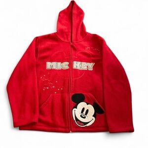 Disney Mickey Mouse Full Zip Jacket Hoodie Fleece Light weight Women’s M